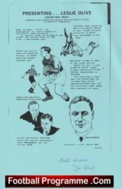 Manchester United Football Club Man Utd Signed Les Olive Club Secretary