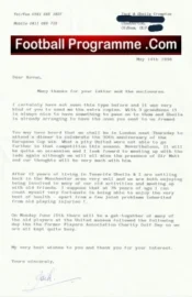 Manchester United Jack Crompton Signed Letter