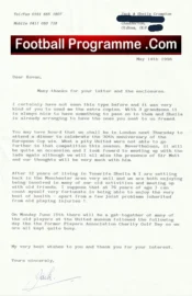 Manchester United Jack Crompton Signed Letter