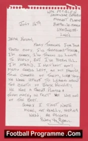 Manchester United Billy McGlynn Signed Letter