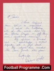 Manchester United Ronnie Cope Signed Letter
