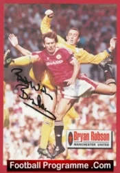 Manchester United Bryan Robson Autograph Signed Picture Man Utd