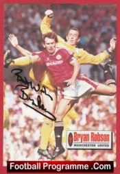 Manchester United Bryan Robson Autograph Signed Picture Man Utd