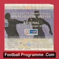 Arsenal v Manchester United 1999 – Charity Shield Match Ticket