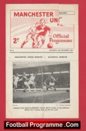 Manchester United v Blackpool 1961 – Reserves Man Utd 61