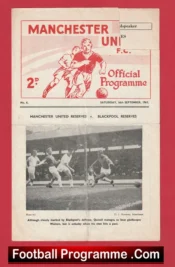 Manchester United v Blackpool 1961 – Reserves Man Utd 61