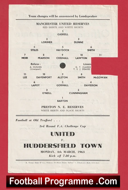 Manchester United v Preston 1963 - Man Utd Reserves - Image 3