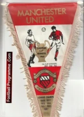 Manchester United Pennant Flag Man Utd 1968 European Cup Winners