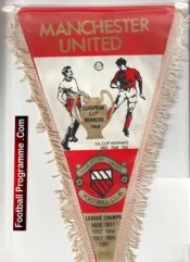 Manchester United Pennant Flag Man Utd 1968 European Cup Winners