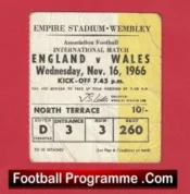 England v Wales 1966 – Football Match Ticket 66