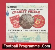 Arsenal v Manchester United 1993 – Charity Shield Match Ticket
