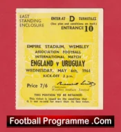 England v Uruguay 1964 – Match Ticket