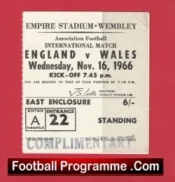 England v Wales 1966 – Football Ticket 66