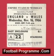 England v Wales 1966 – Football Ticket 66