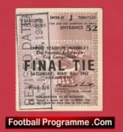 Manchester United v Leicester City 1963 – FA Cup Final Match Ticket