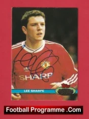 Manchester United Lee Sharpe Autograph Signed Football Card Man Utd