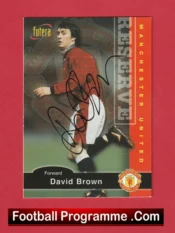 Manchester United David Brown Autograph Signed Football Card Man Utd