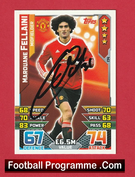 Manchester United Marouane Fellaini Autograph Signed Football Card Man Utd - Image 2