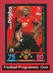 Manchester United Paul Pogba Autograph Signed Football Card Man Utd