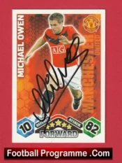 Manchester United Michael Owen Man Utd Signed Football Card Autograph