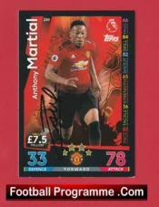 Manchester United Anthony Martial Autographed Signed Football Card Man Utd