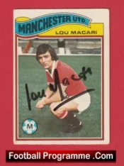 Manchester United Lou Macari Autographed Signed Football Card Man Utd