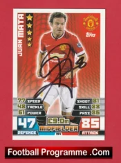 Manchester United Juan Mata Autographed Signed Football Card Man Utd