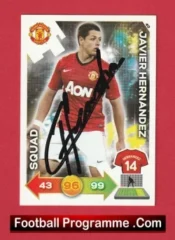 Manchester United Javier Hernandez Autograph Signed Football Card Man Utd