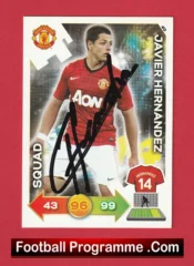 Manchester United Javier Hernandez Autograph Signed Football Card Man Utd