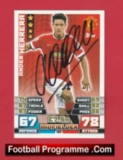 Manchester United Ander Herrera Autographed Signed Football Card Man Utd