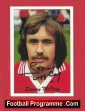 Manchester United Sammy McIlroy Autograph Signed Football Card Man Utd