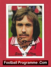 Manchester United Sammy McIlroy Autograph Signed Football Card Man Utd