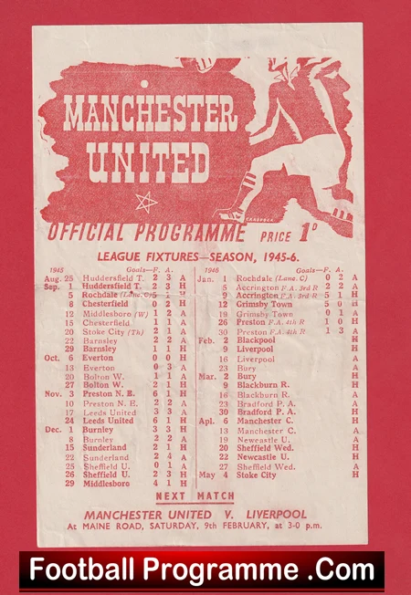 Manchester United v Blackpool 1946 - Man Utd 1940s Programmes - Image 2