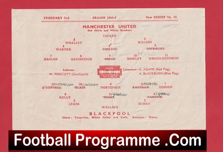 Manchester United v Blackpool 1946 - Man Utd 1940s Programmes - Image 3