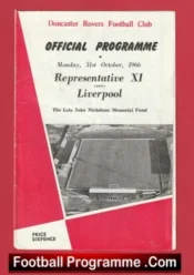 John Nicholson Benefit Memorial Benefit Doncaster Rovers 1966 + George Best