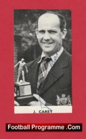 Manchester United Johnny Carey Signed Picture 1950s
