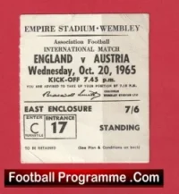 England v Austria 1965 – Football Match Ticket