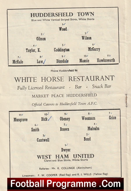 Huddersfield Town v West Ham 1960 - Denis Law - Image 3