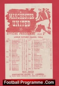 Manchester United v Blackpool 1946 – Man Utd 1940s Programmes
