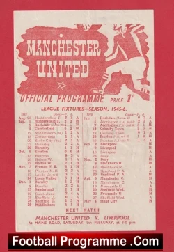 Manchester United v Blackpool 1946 - Man Utd 1940s Programmes - football programme