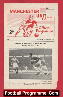 Manchester United v Liverpool 1962 - Man Utd Reserves Game Match - football programme
