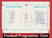 Telford United Football Club Multi Signed Team Page 1969 1970