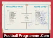 Telford United Football Club Multi Signed Team Page 1969 1970