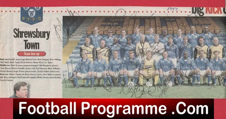 Shrewsbury Town Football Club Multi Autographed Signed 1994 1995 - Image 2