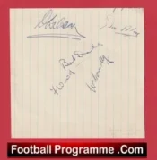 Bury Football Club Multi Autographed Signed Sheet 1952 1953