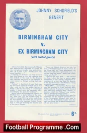 Johnny Schofield Testimonial Benefit Match Birmingham City 1967