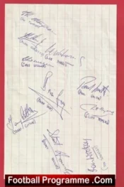 Yeovil Town Football Club Multi Autographed Signed Sheet 1971 1972