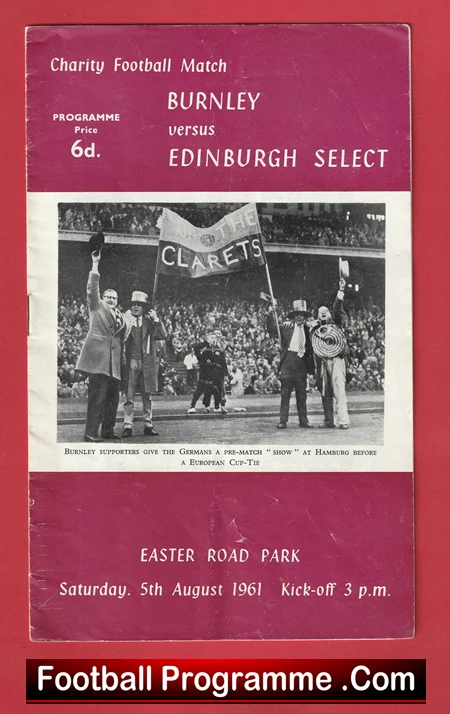 Edinburgh Select v Burnley 1961 - at Hibs Hibernian Scotland Charity Match - Image 2