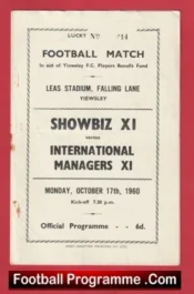 Showbiz X1 v International Managers 1960 – Leas Stadium Yiewsley