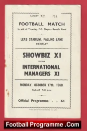 Showbiz X1 v International Managers 1960 – Leas Stadium Yiewsley